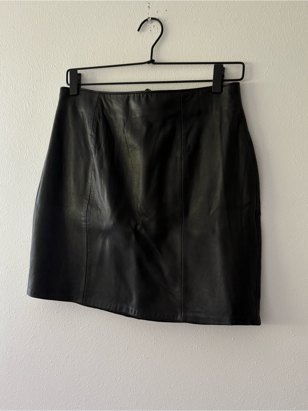 Leather mini skirt